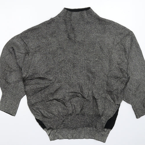 H&M Womens Silver  Knit Pullover Jumper Size S  - Oversized