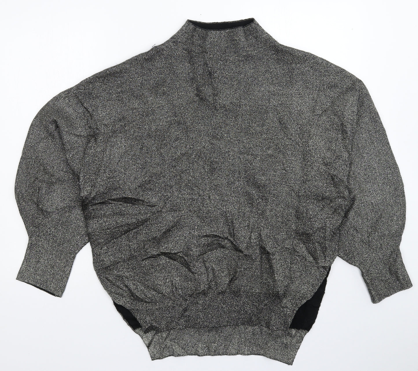 H&M Womens Silver  Knit Pullover Jumper Size S  - Oversized