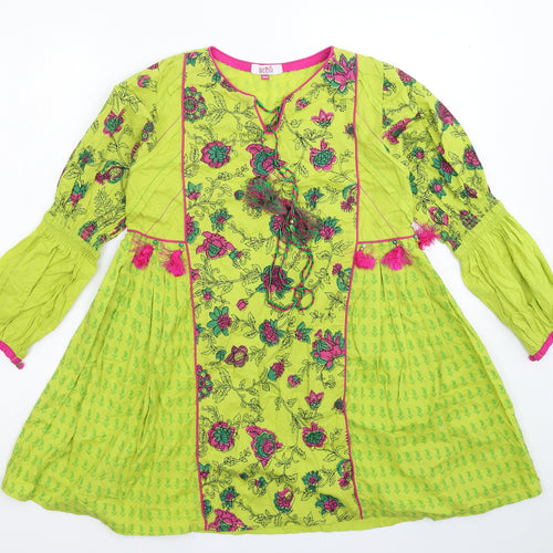 Stylo Womens Green Floral  Basic T-Shirt Size 8