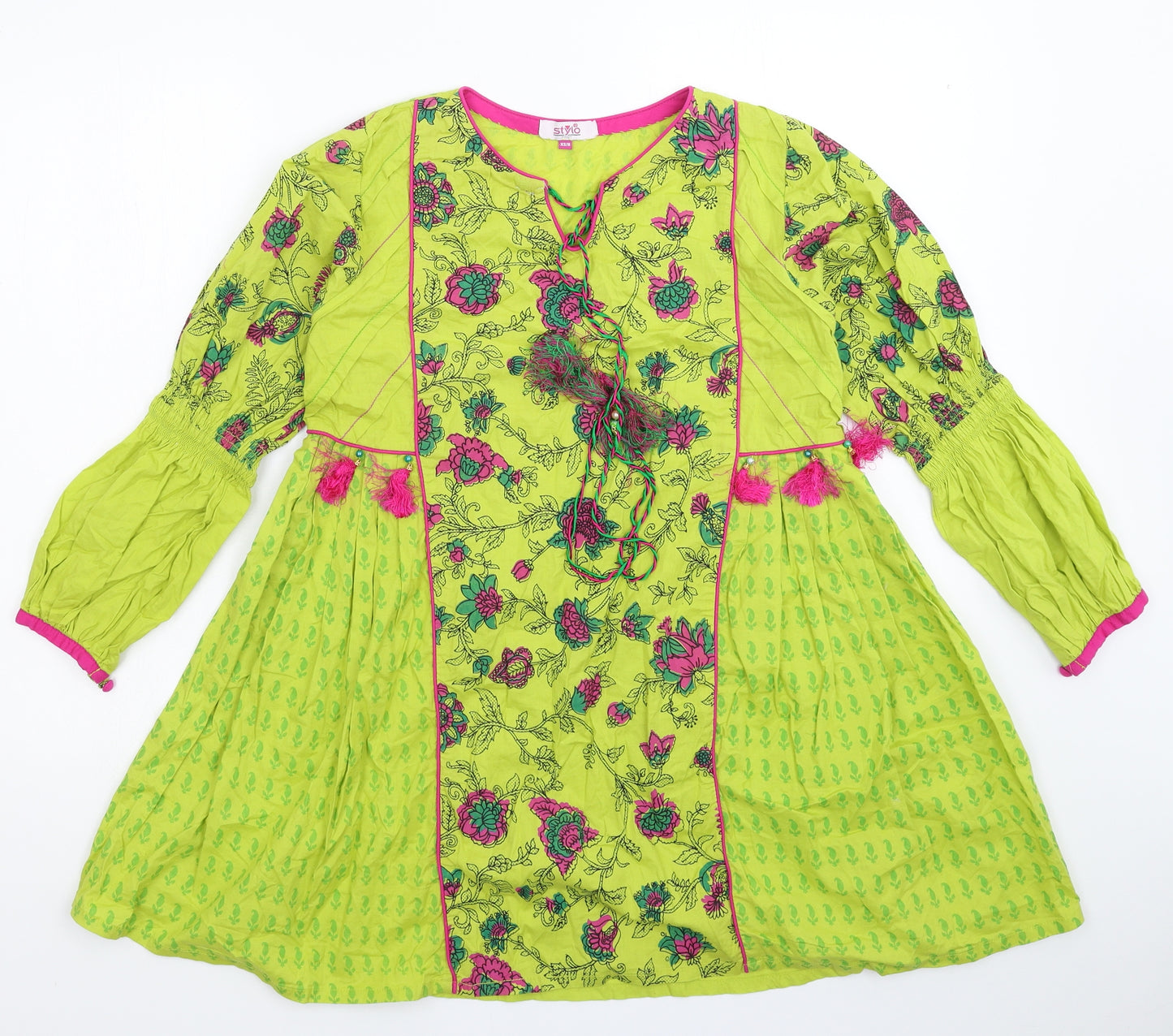 Stylo Womens Green Floral  Basic T-Shirt Size 8