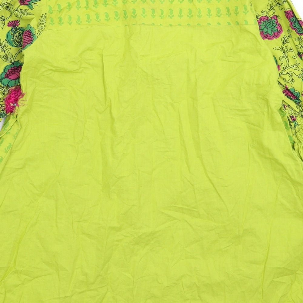 Stylo Womens Green Floral  Basic T-Shirt Size 8