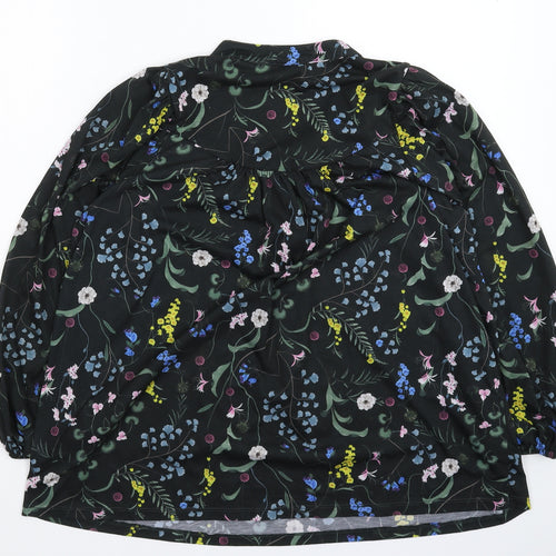 H&M Womens Black Floral  Basic Blouse Size S