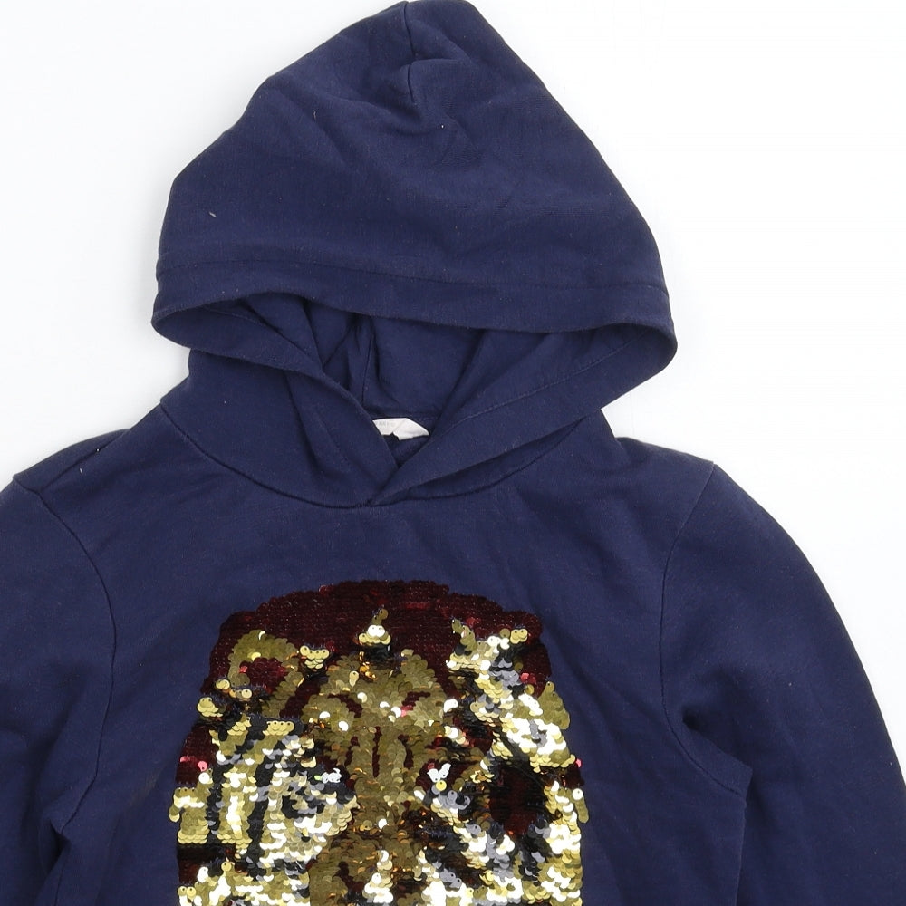 H&M Girls Blue   Pullover Hoodie Size 9-10 Years