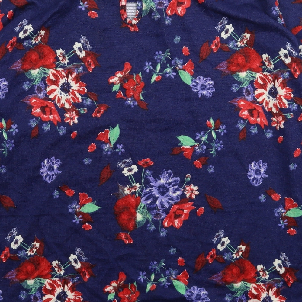 George Womens Blue Floral Knit Pullover Jumper Size 20