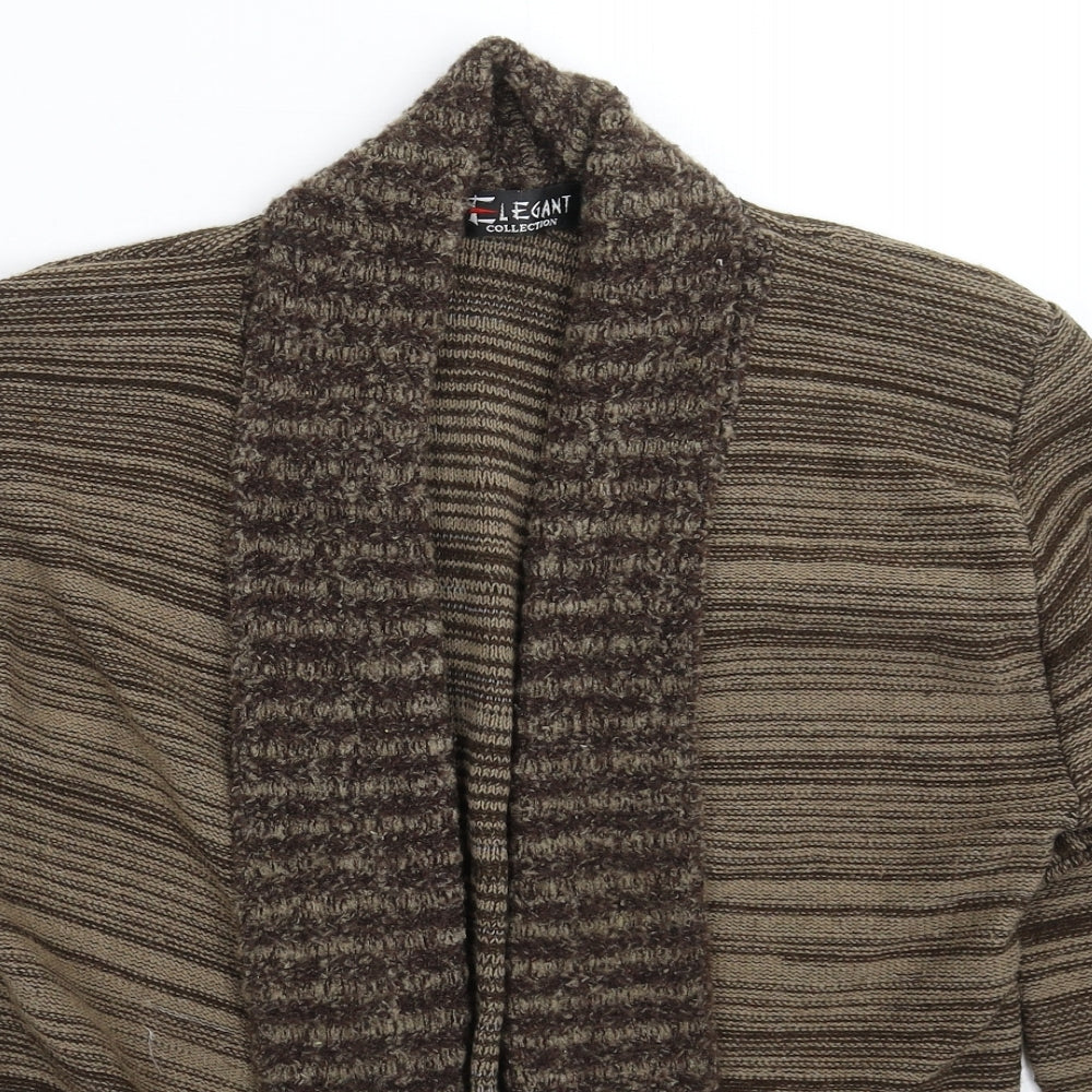 Elegant Womens Grey  Knit Cardigan Jumper Size L