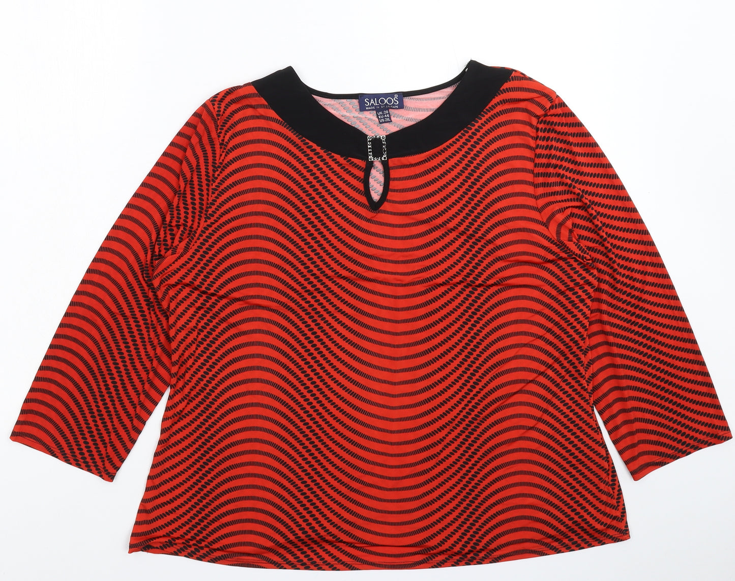 Saloos Womens Red Polka Dot  Basic Blouse Size 2