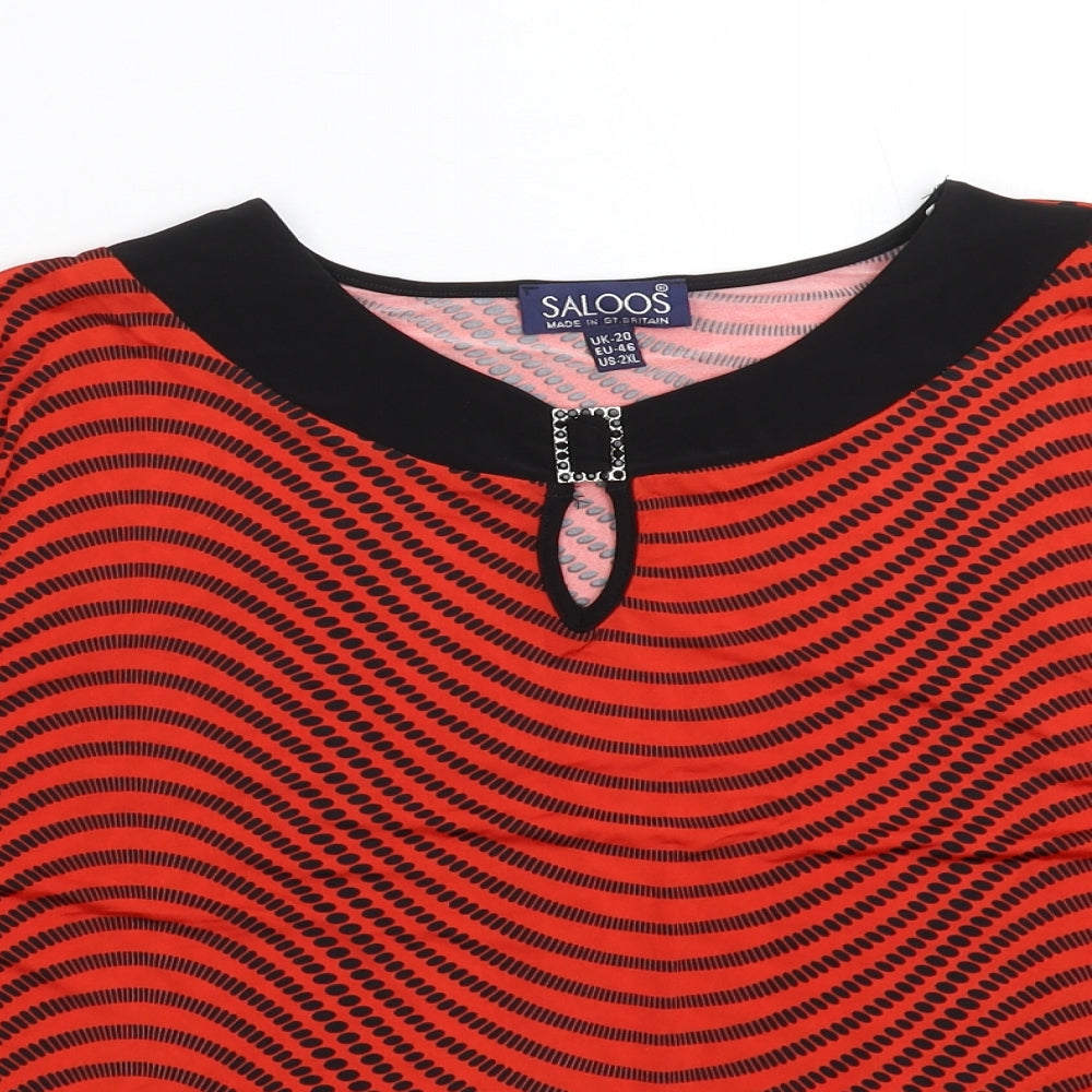 Saloos Womens Red Polka Dot  Basic Blouse Size 2