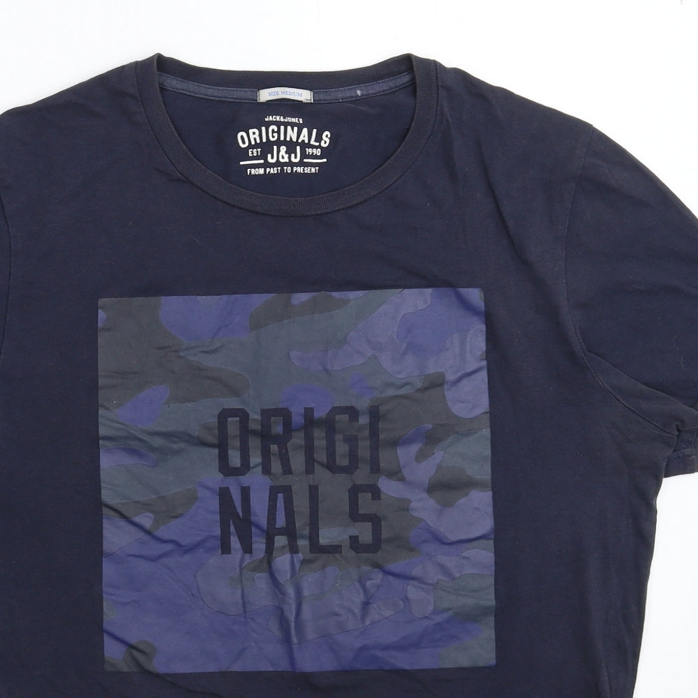 JACK & JONES Mens Blue    T-Shirt Size M