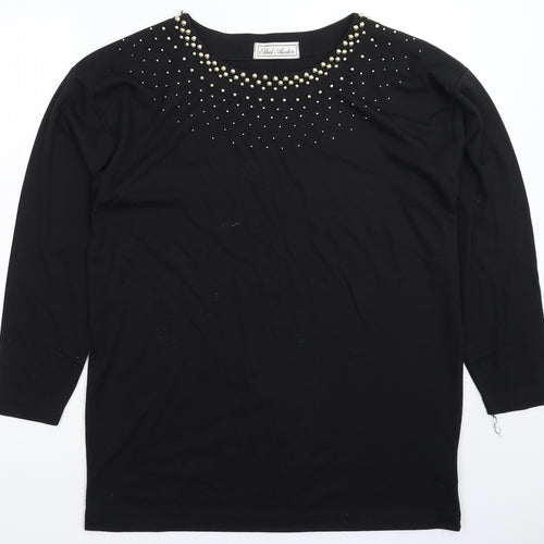 Ethel Austin Womens Black   Basic T-Shirt Size 12