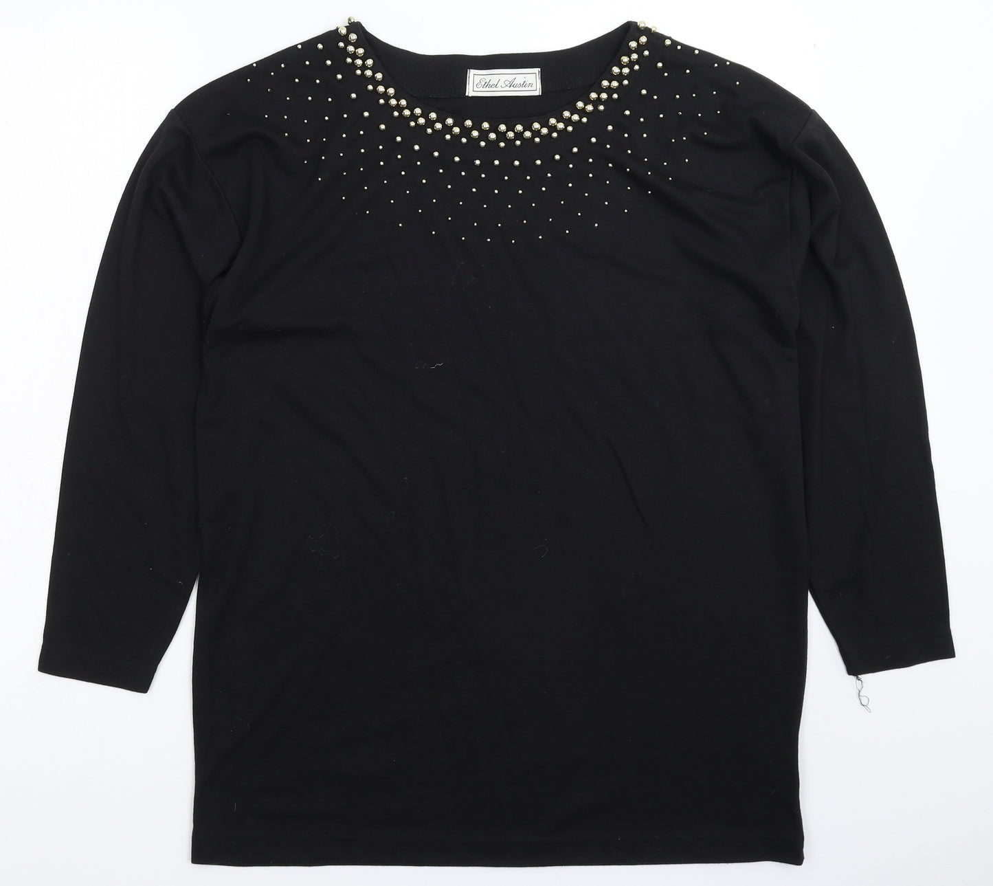 Ethel Austin Womens Black   Basic T-Shirt Size 12