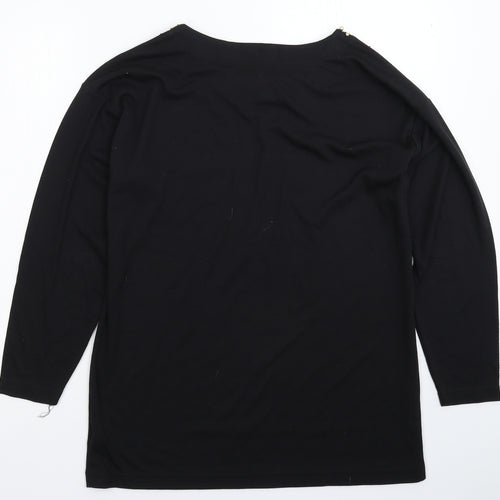 Ethel Austin Womens Black   Basic T-Shirt Size 12