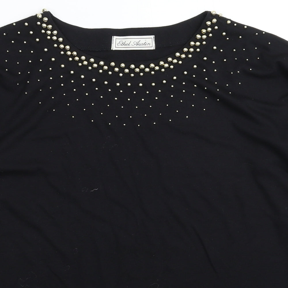 Ethel Austin Womens Black   Basic T-Shirt Size 12