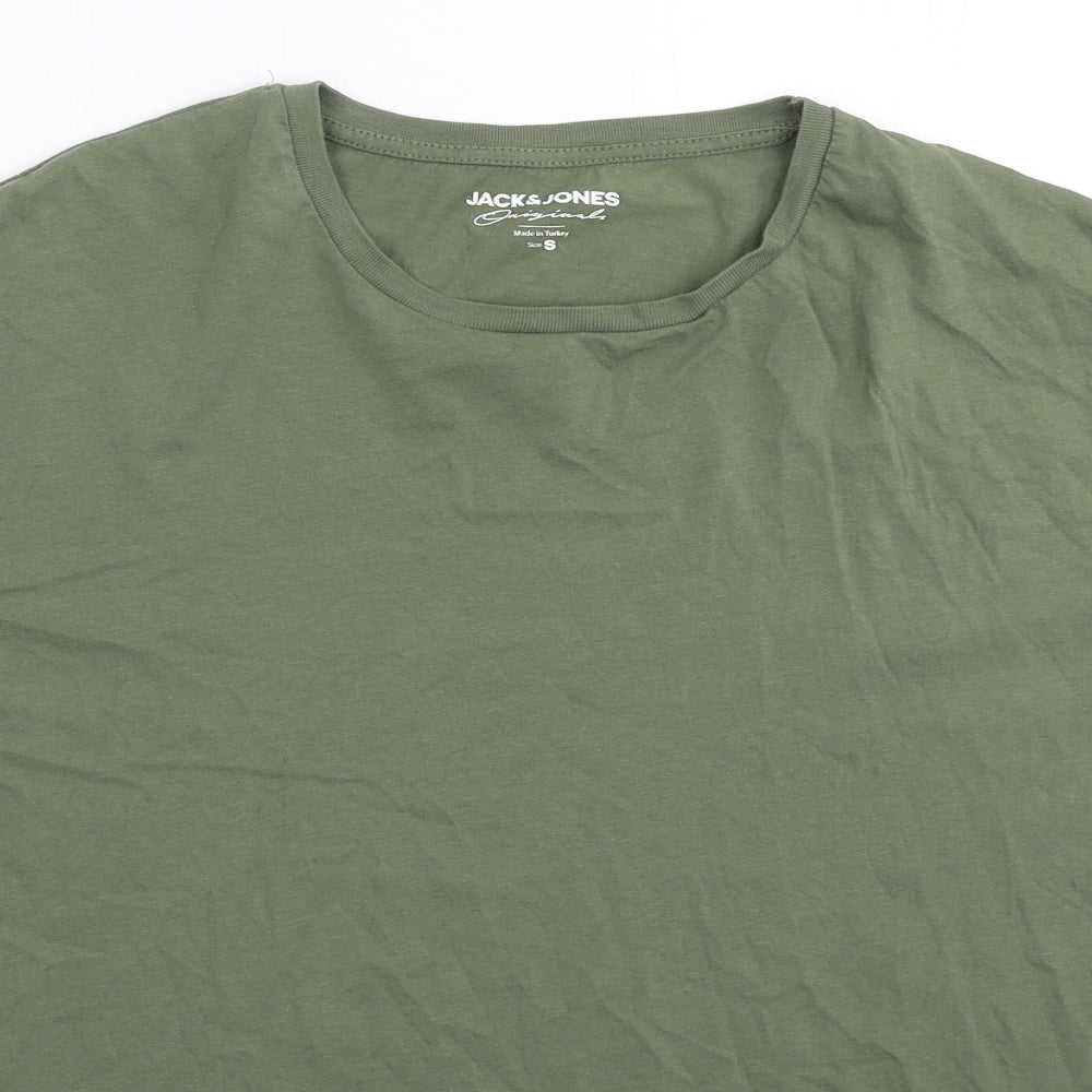 JACK & JONES Mens Green    T-Shirt Size S