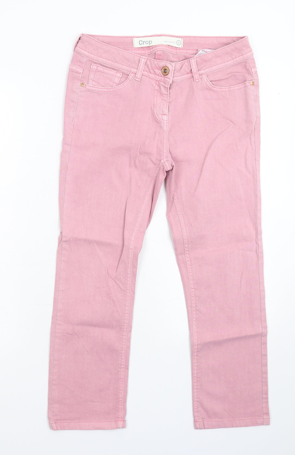 NEXT Womens Pink  Denim Cropped Jeans Size 8 L22 in
