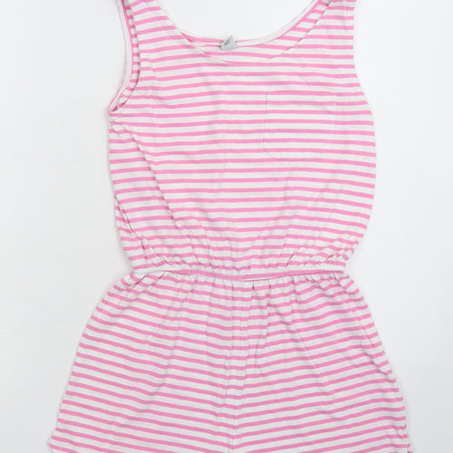 TU Girls Pink Striped  Jumpsuit One-Piece Size 12 Years