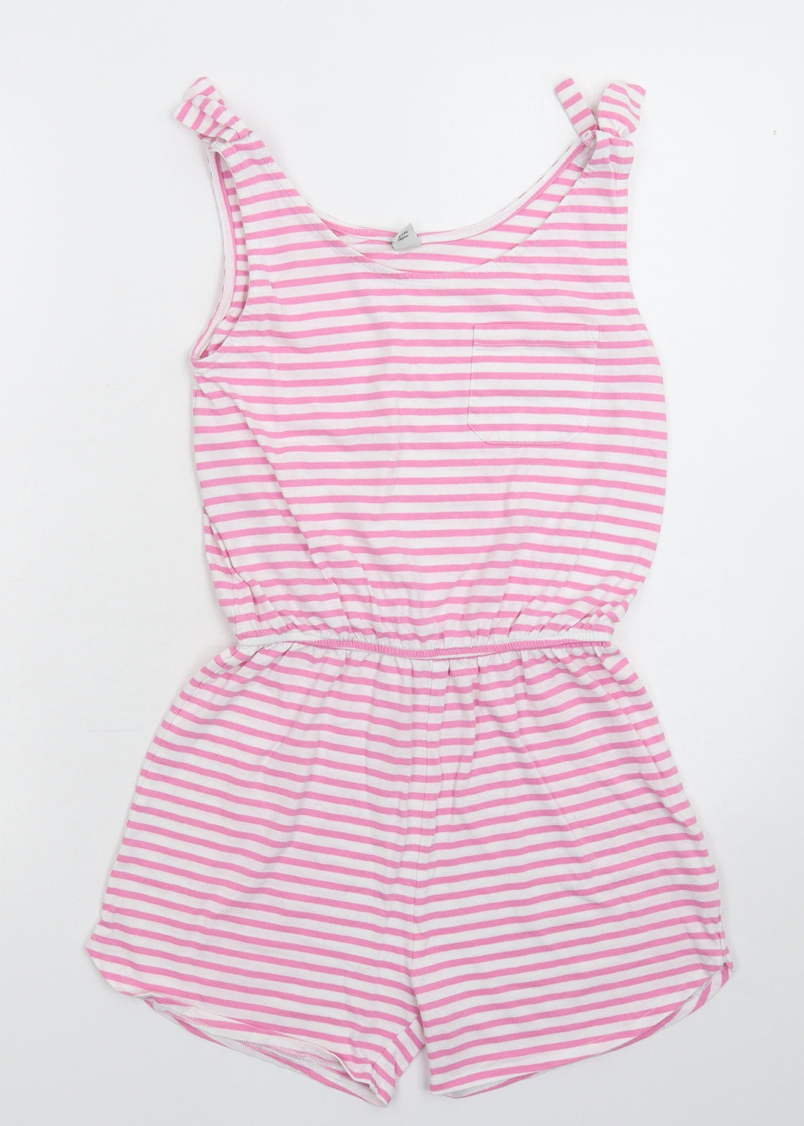 TU Girls Pink Striped  Jumpsuit One-Piece Size 12 Years