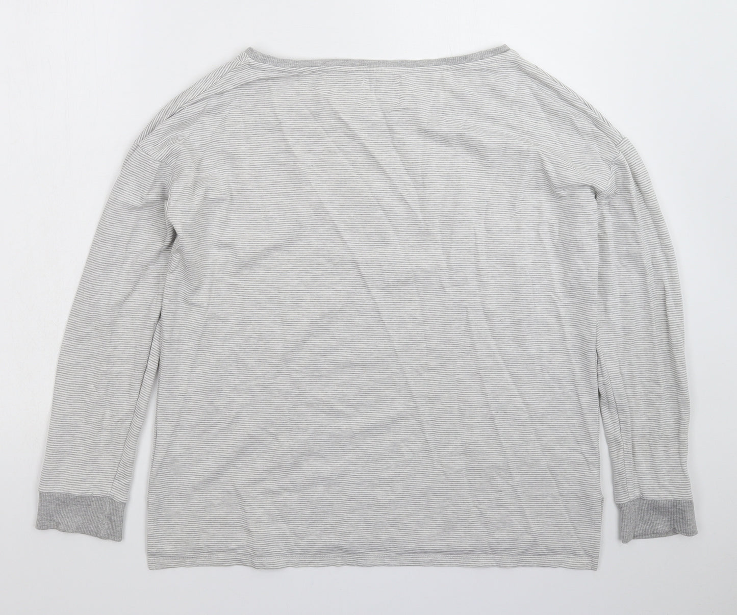 Matalan Womens Grey Striped Rayon Top Pyjama Top Size 18