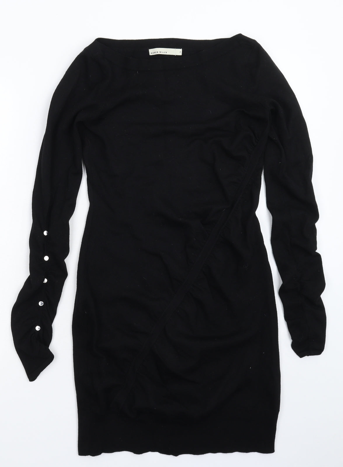 Karen Millen Womens Black  Knit Jumper Dress  Size S