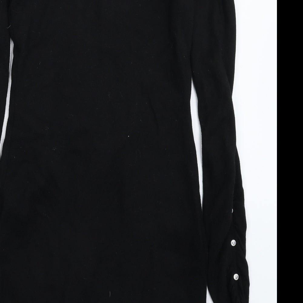 Karen Millen Womens Black  Knit Jumper Dress  Size S