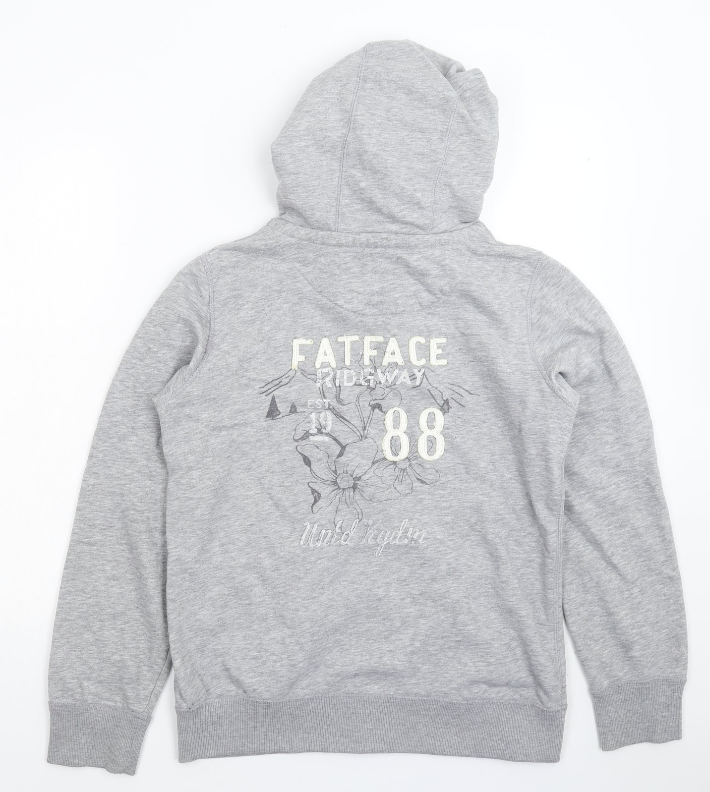 Fat Face Womens Grey   Full Zip Hoodie Size 14
