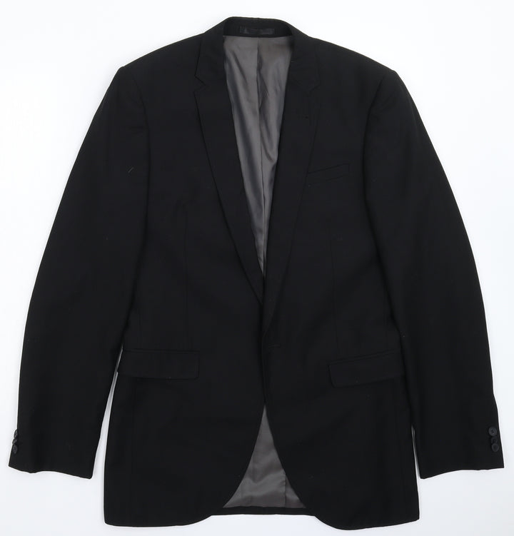 Butler & Webb Mens Black   Jacket Suit Jacket Size 38
