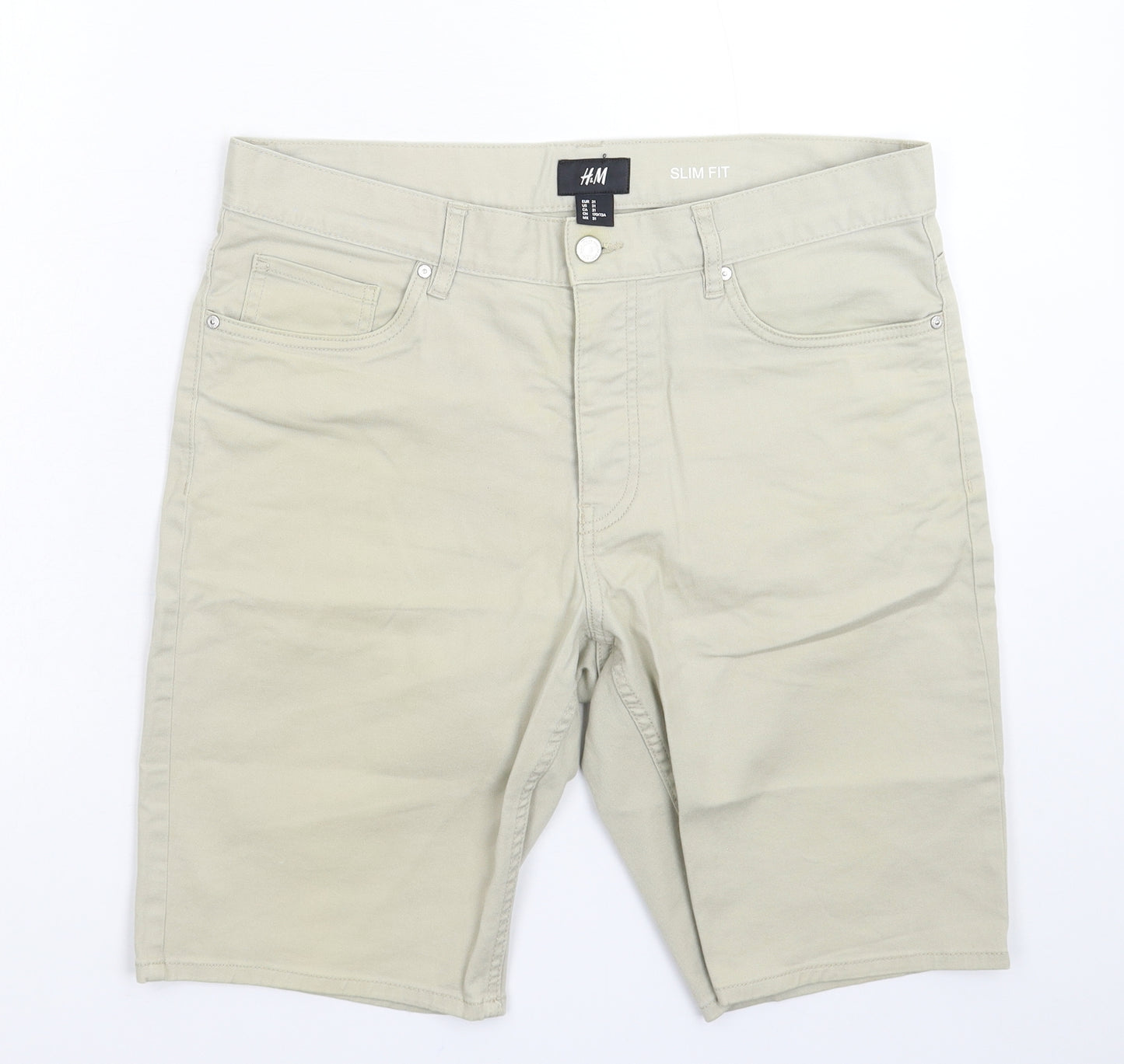 H&M Mens Grey  Denim Bermuda Shorts Size 31