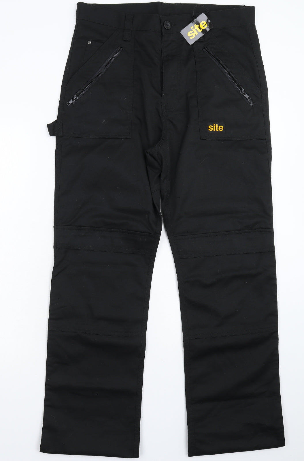 Site Mens Black   Cargo Trousers Size 32 L32 in