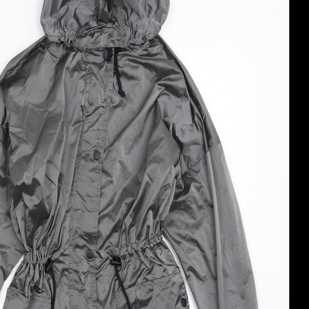 New Look Womens Silver   Rain Coat Coat Size 10