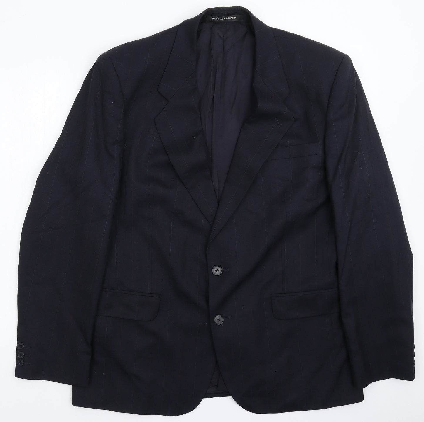 Greenwoods Mens Blue Striped  Jacket Suit Jacket Size 44