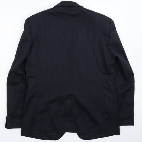 Greenwoods Mens Blue Striped  Jacket Suit Jacket Size 44