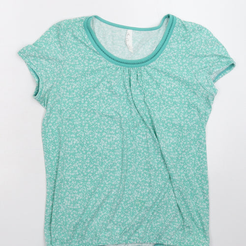 BM Womens Green Floral  Top Pyjama Top Size 14