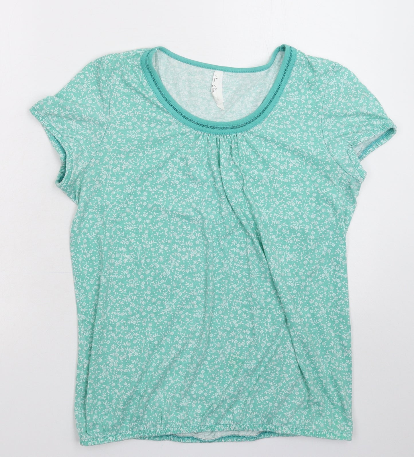 BM Womens Green Floral  Top Pyjama Top Size 14