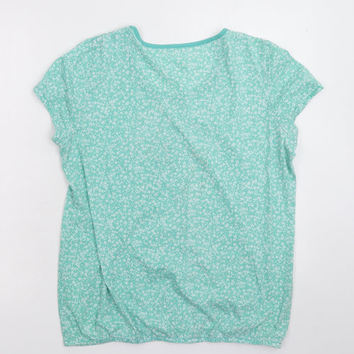 BM Womens Green Floral  Top Pyjama Top Size 14