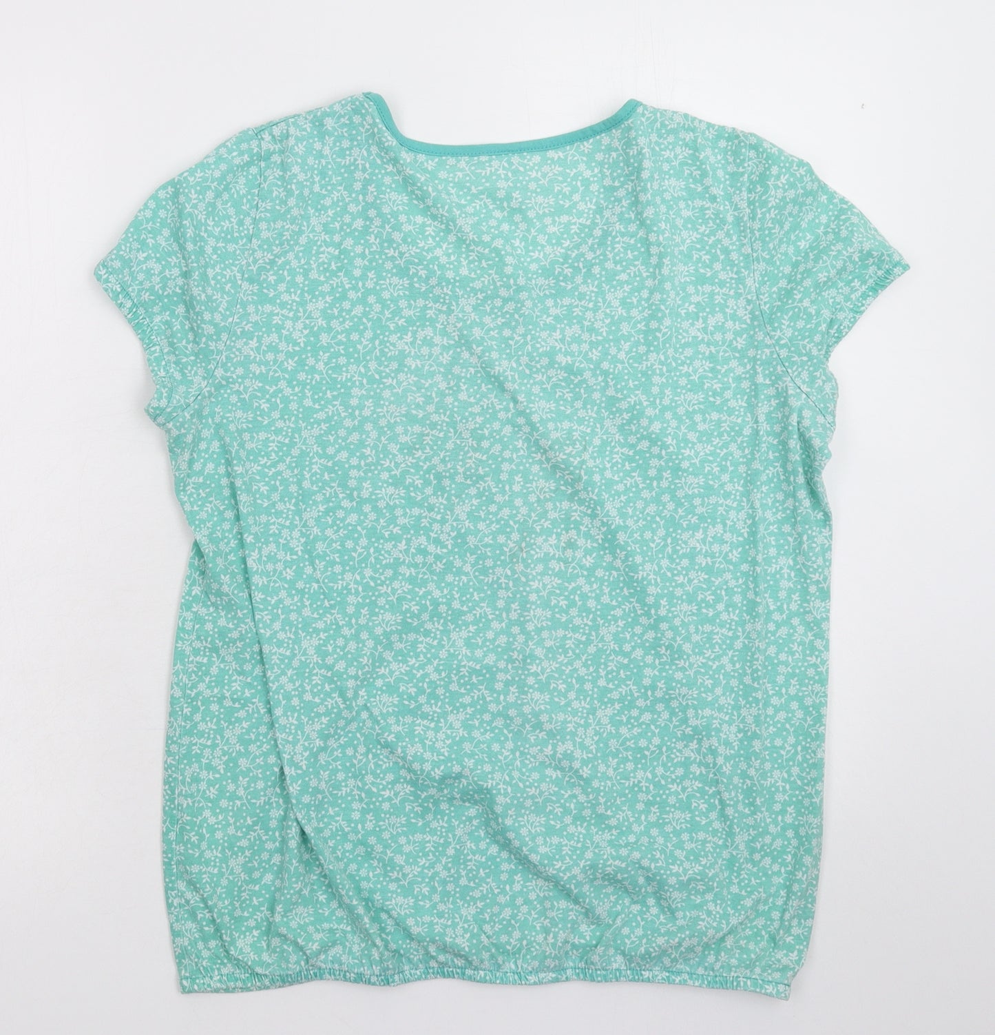 BM Womens Green Floral  Top Pyjama Top Size 14