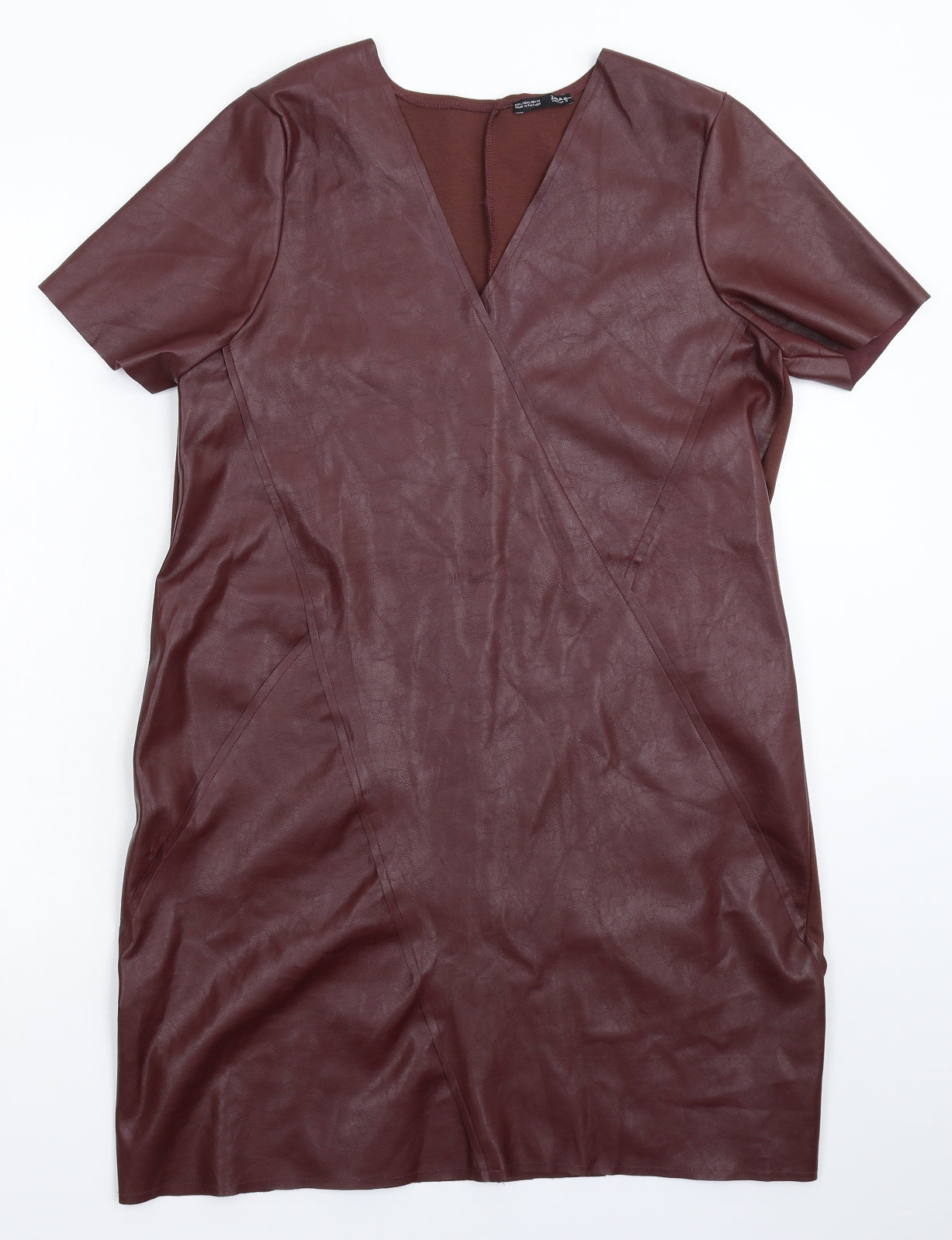 Zara Womens Brown   Bodycon  Size L  - Faux Leather