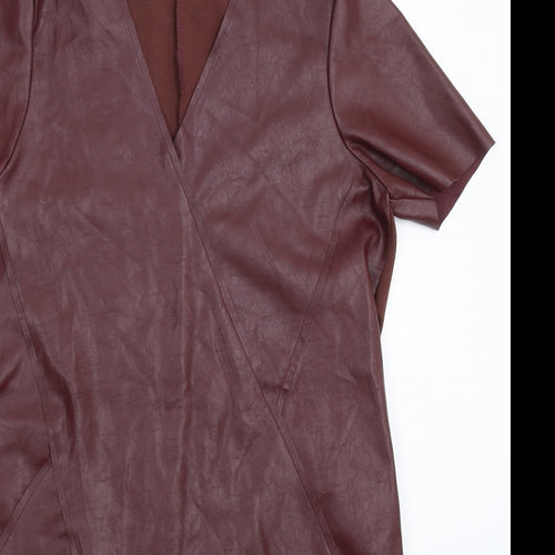 Zara Womens Brown   Bodycon  Size L  - Faux Leather