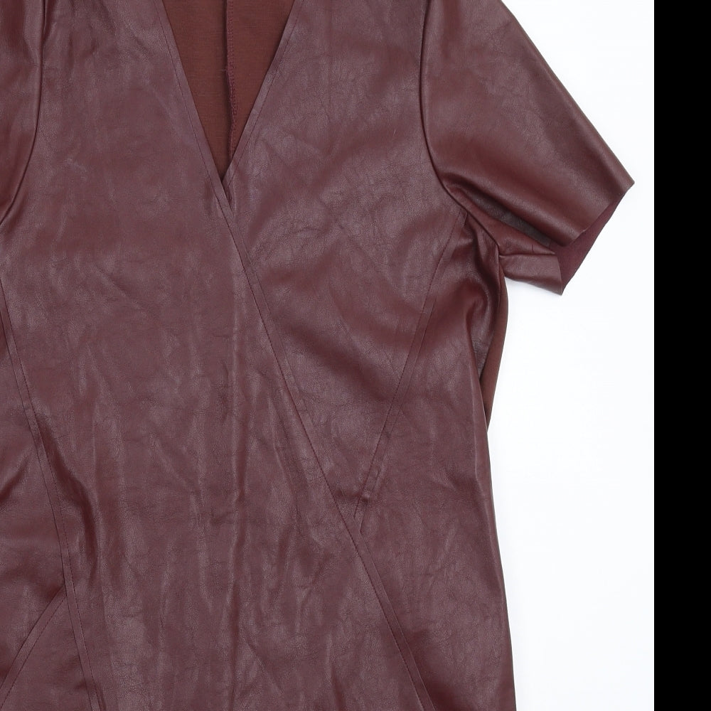 Zara Womens Brown   Bodycon  Size L  - Faux Leather