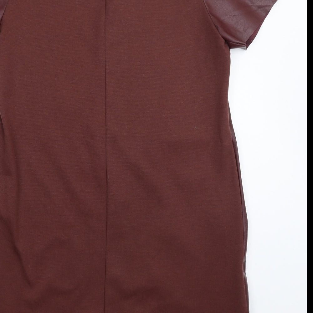 Zara Womens Brown   Bodycon  Size L  - Faux Leather