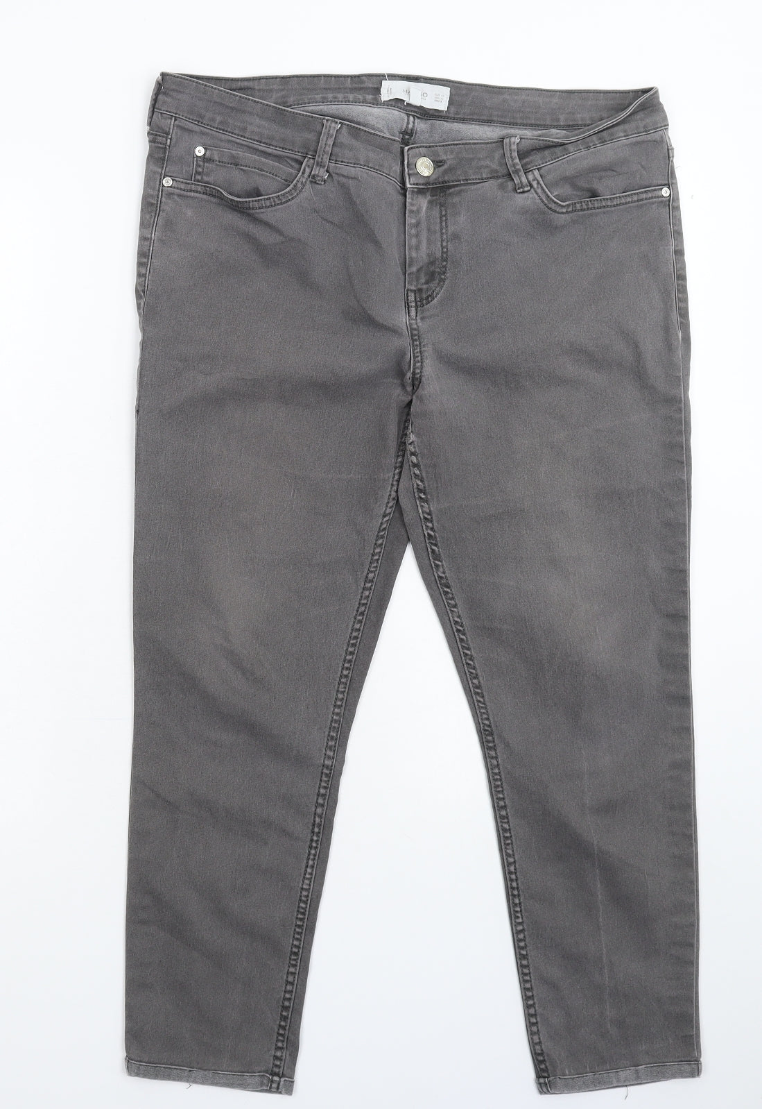 Mango Womens Grey  Denim Skinny Jeans Size 14 L25 in