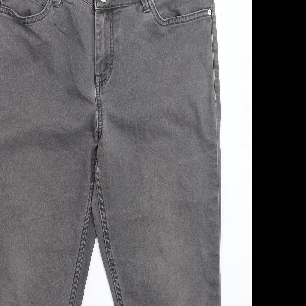 Mango Womens Grey  Denim Skinny Jeans Size 14 L25 in