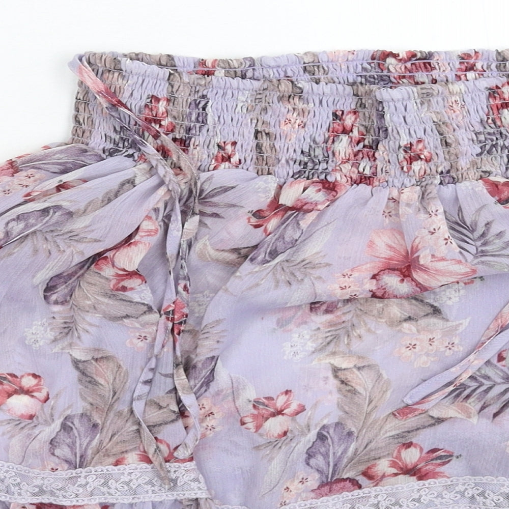 New Look Womens Purple Floral  Basic Blouse Size 12