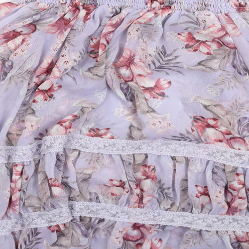 New Look Womens Purple Floral  Basic Blouse Size 12