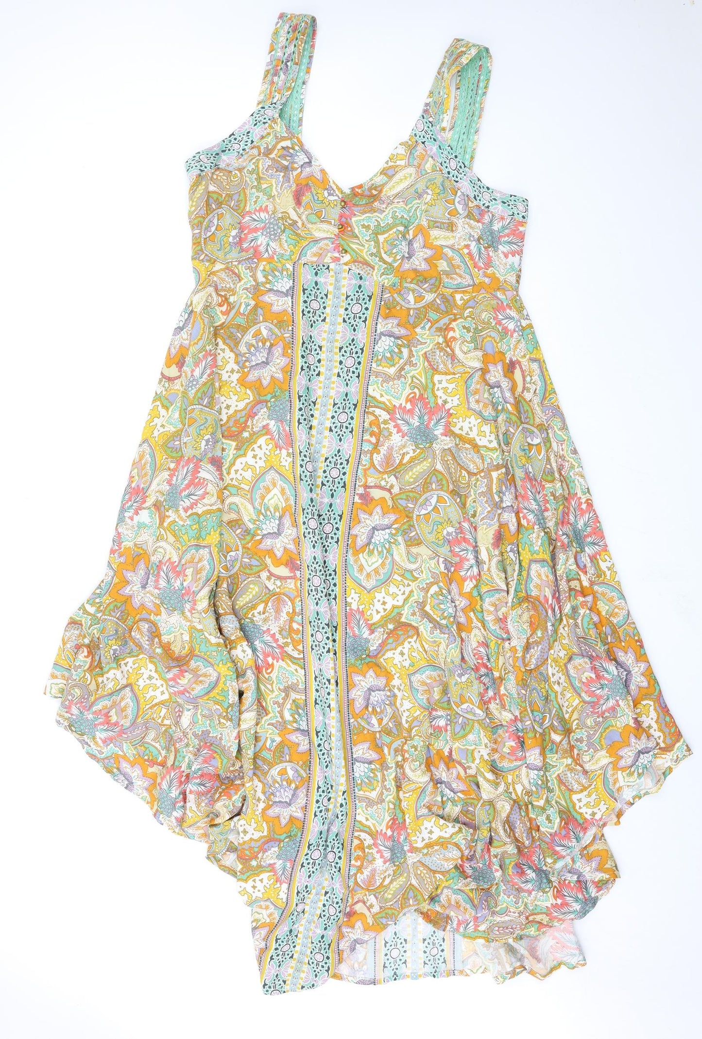 Monsoon Womens Multicoloured Geometric  Slip Dress  Size L