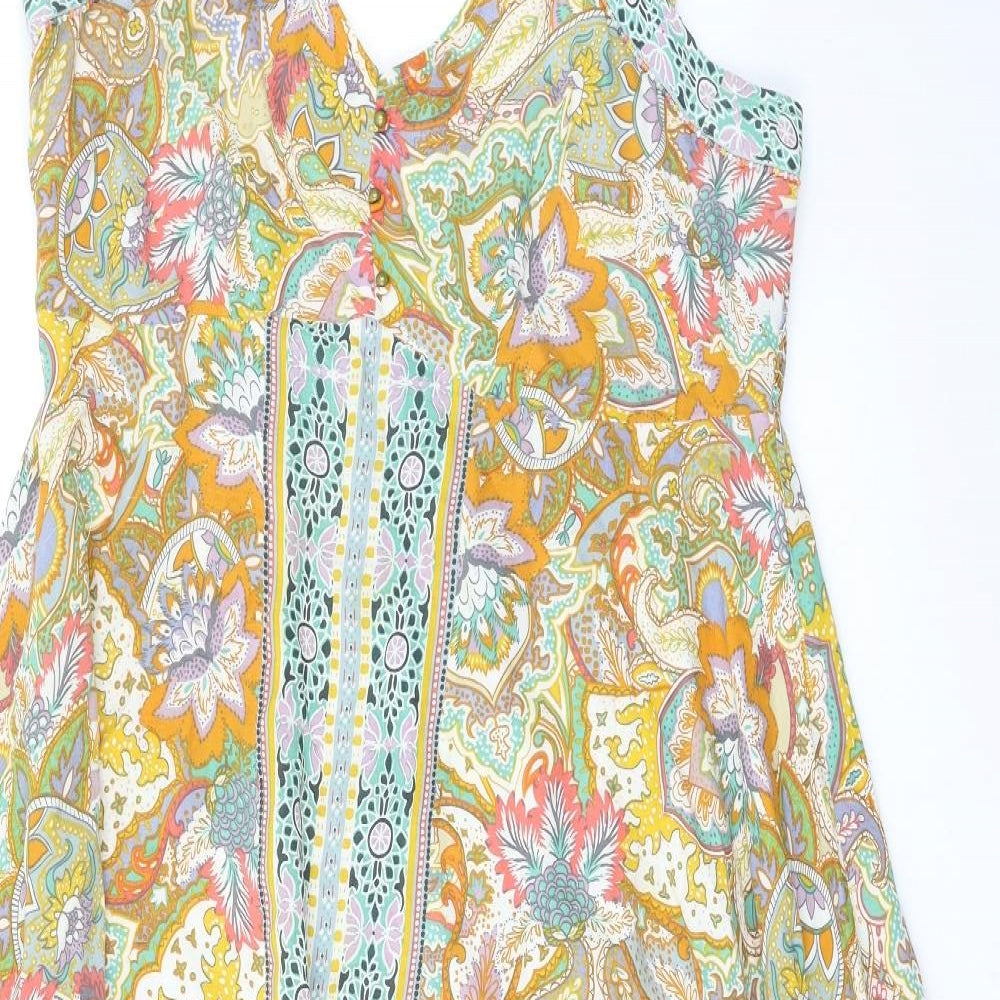 Monsoon Womens Multicoloured Geometric  Slip Dress  Size L
