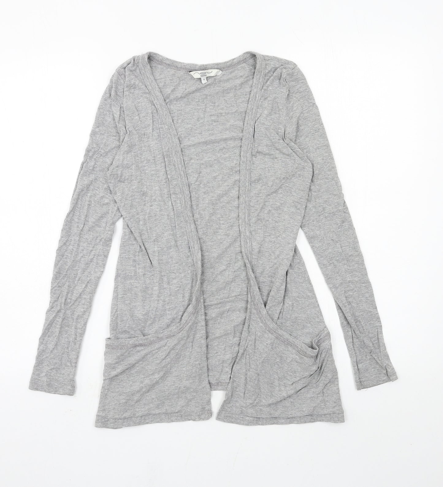 New Look Womens Grey  Jersey Cardigan Jumper Size 8