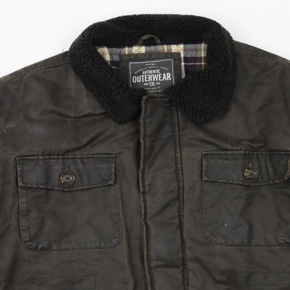 George Mens Brown   Pea Coat Coat Size 3XL