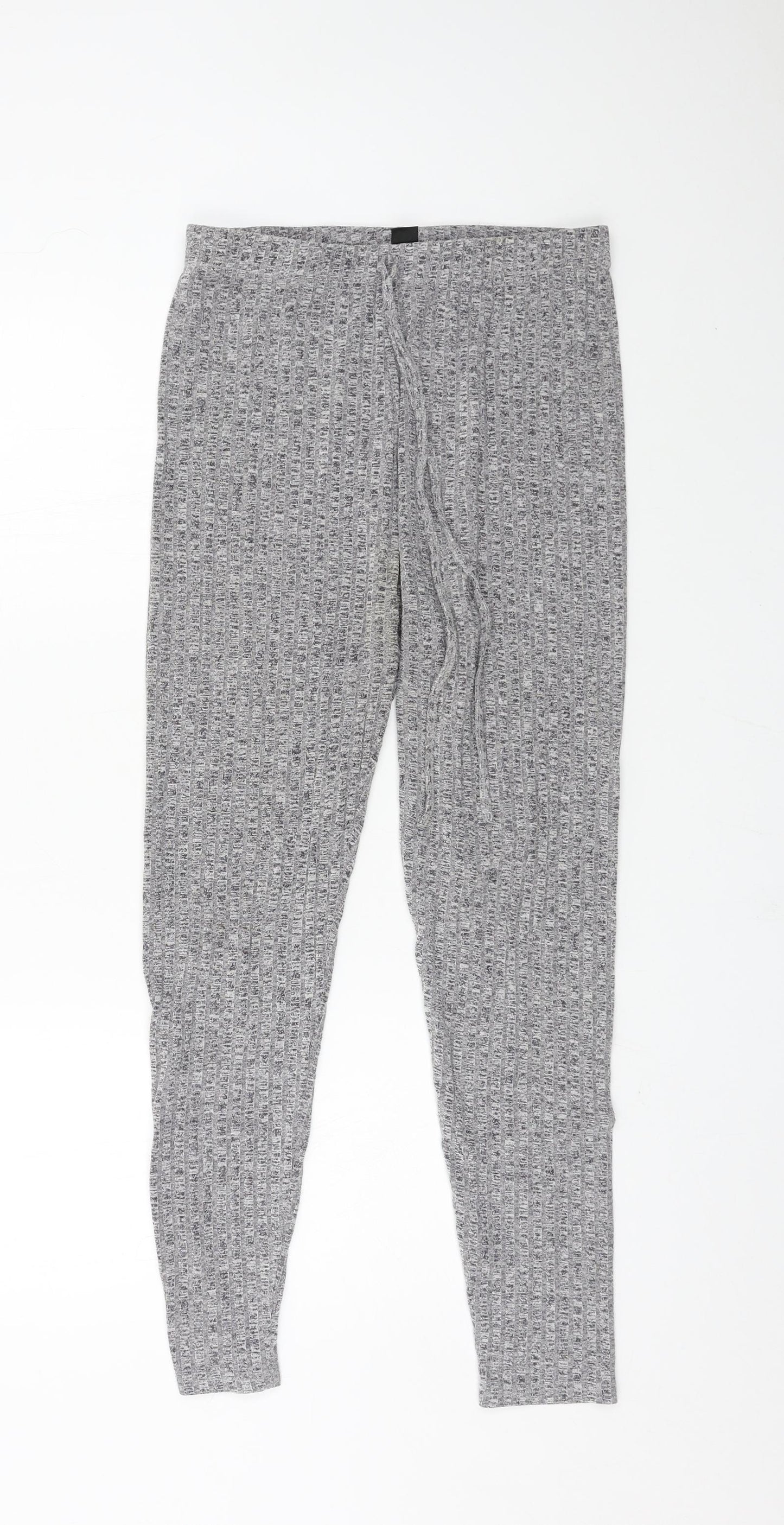SheIn Womens Grey Solid Jersey Capri Pyjama Pants Size M