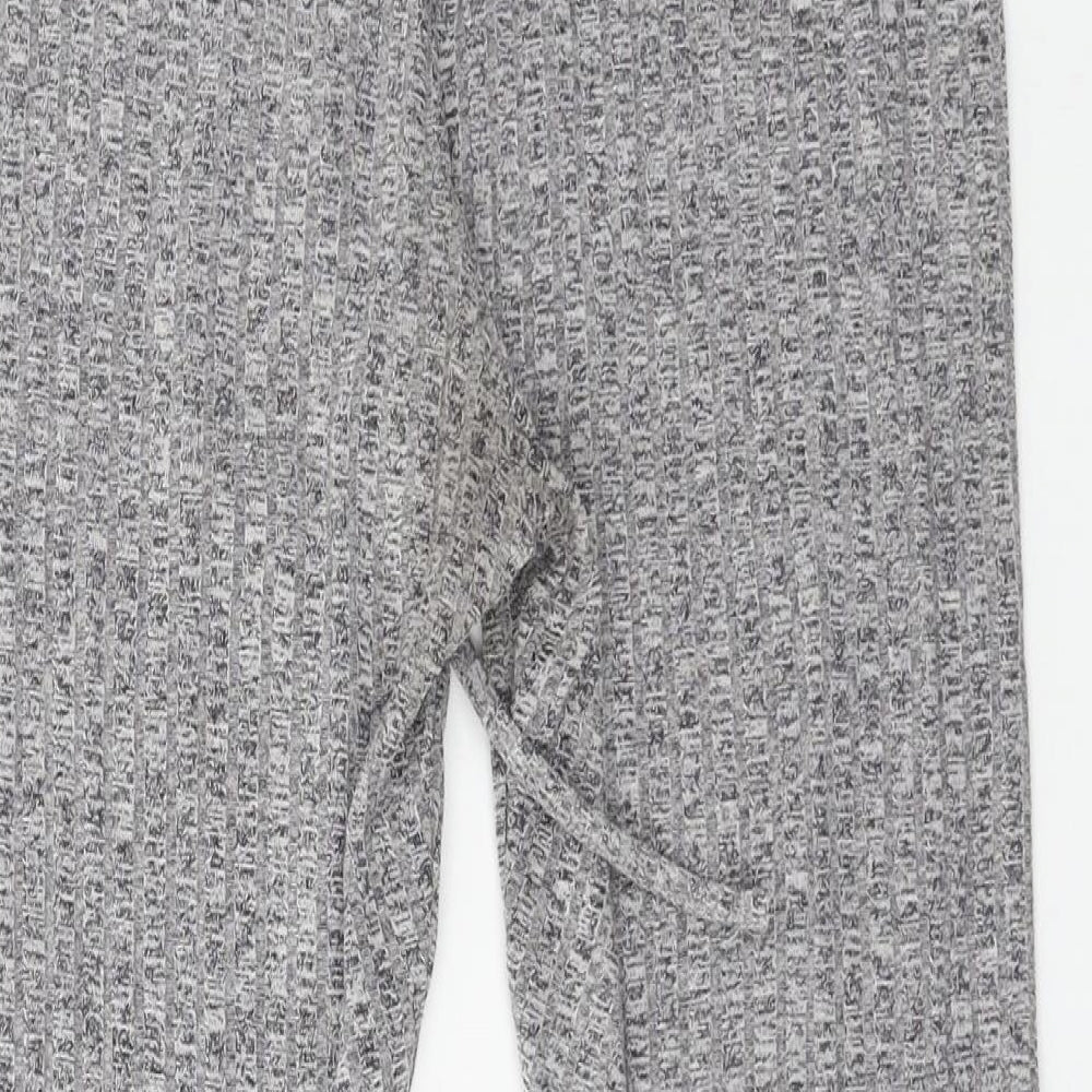 SheIn Womens Grey Solid Jersey Capri Pyjama Pants Size M