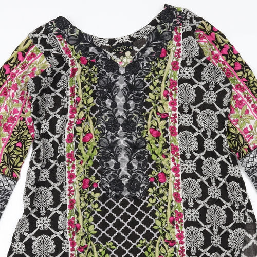 Ally's Womens Multicoloured Geometric  Basic Blouse Size M