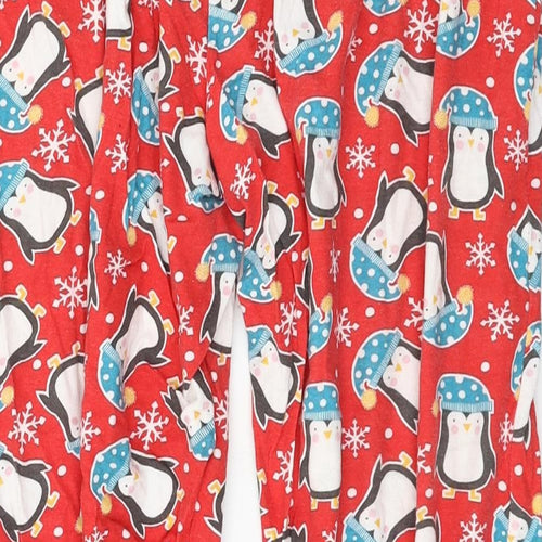 Mens Pyjamas Mens Red Geometric Jersey  Pyjama Pants Size L  - Penguin